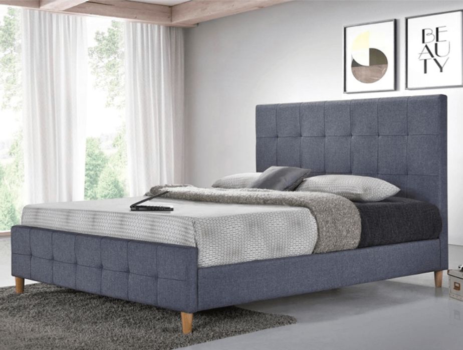 Manželská postel BALDER 180 x 200 cm šedá Matrace: Bez matrace - Výprodej Povlečení