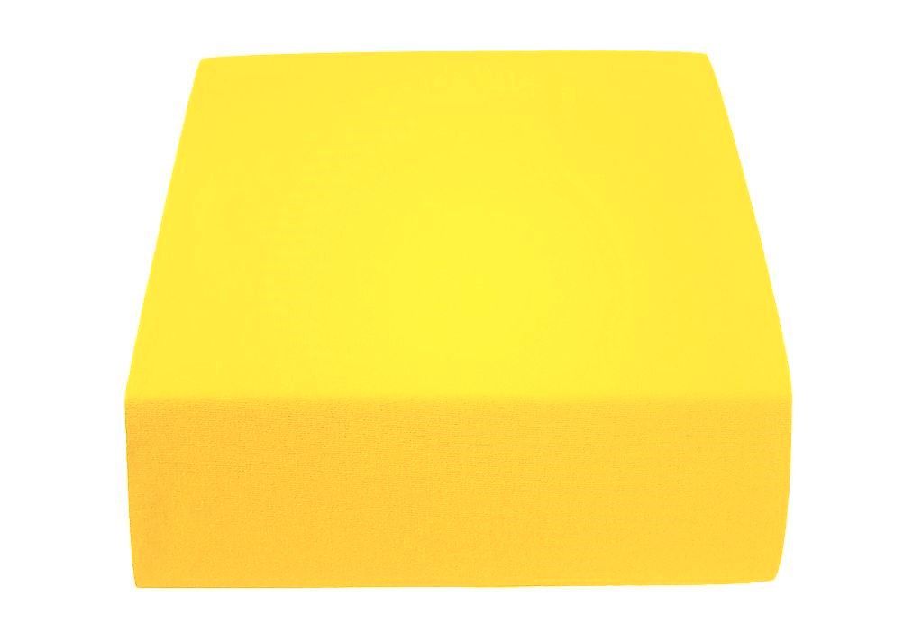 Jersey prostěradlo EXCLUSIVE žluté 90 x 200 cm - Výprodej Povlečení