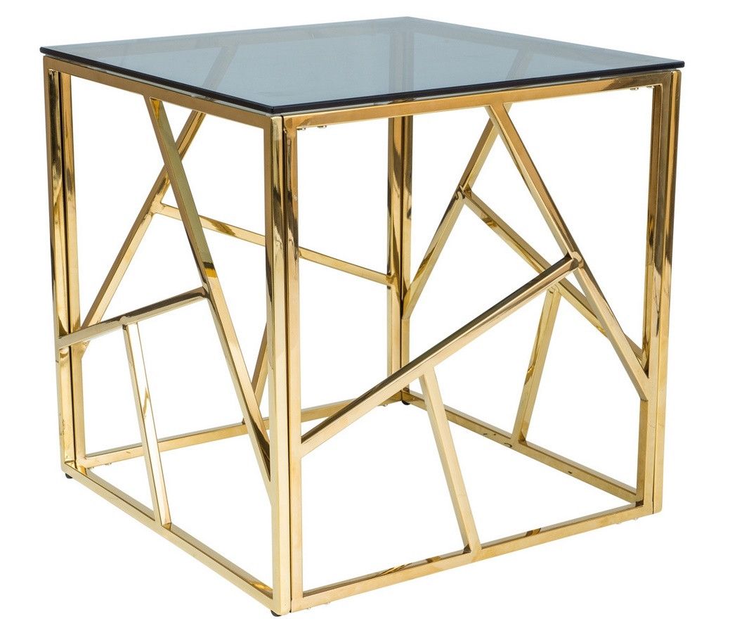 Casarredo Konferenční stolek ESCADA B zlatý kov/kouřové sklo - ATAN Nábytek