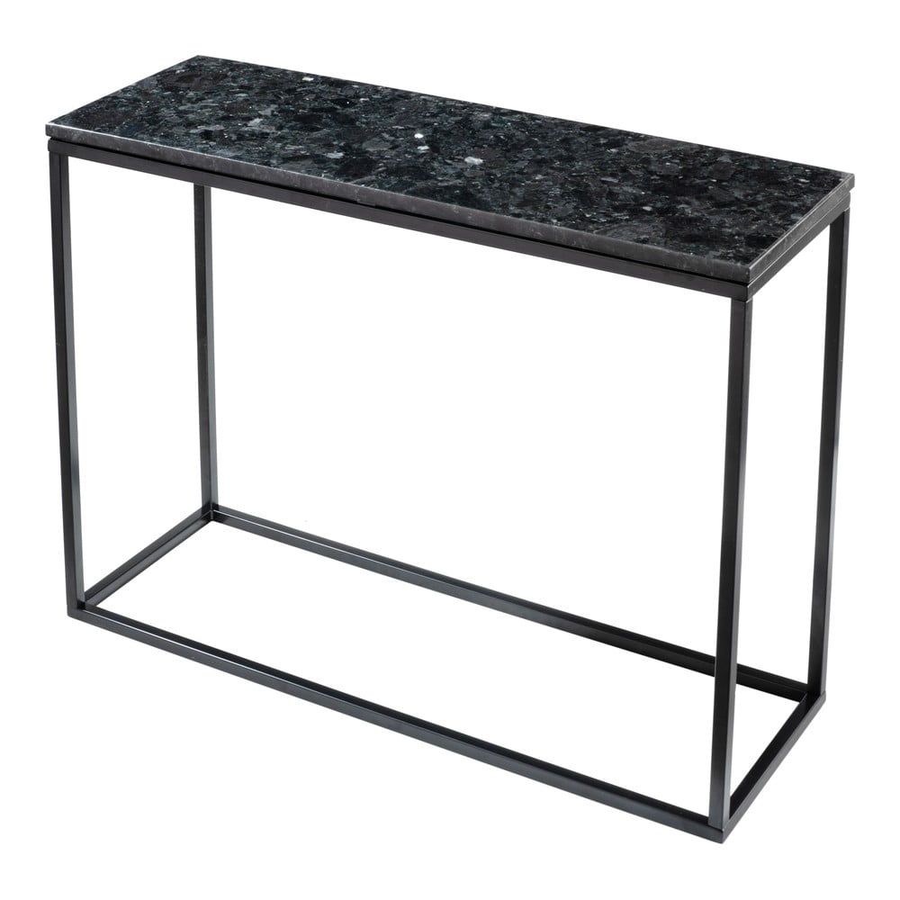 Černý žulový konzolový stolek s podnožím v černé barvě, délka 100 cm - Bonami.cz