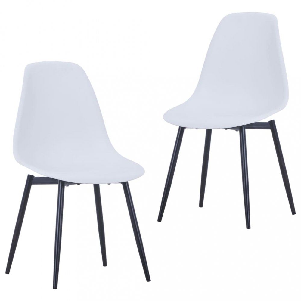 Jídelní židle 2 ks plast / kov Dekorhome Bílá - DEKORHOME.CZ