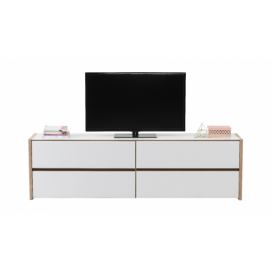 Televizní stolek Embra - dub artisan/bílý lesk
