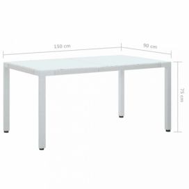 Zahradní stůl bílý polyratan Dekorhome 150x90x75 cm