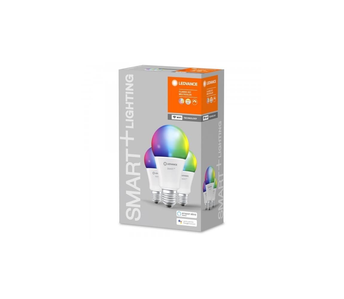 Ledvance SADA 3x LED RGBW Stmívatelná žárovka SMART+ E27/14W/230V 2700K-6500K - Ledvance  -  Svět-svítidel.cz