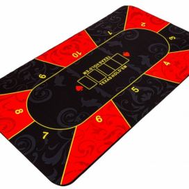 Garthen Skládací pokerová podložka, červená/černá, 200 x 90 cm