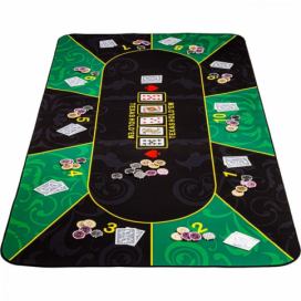 Garthen Skládací pokerová podložka, zelená/černá, 160 x 80 cm