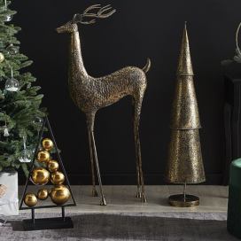 Zlatá sobí vánoční dekorace PELLO