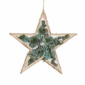 Zelená nástěnná dekorace hvězda HOSIO