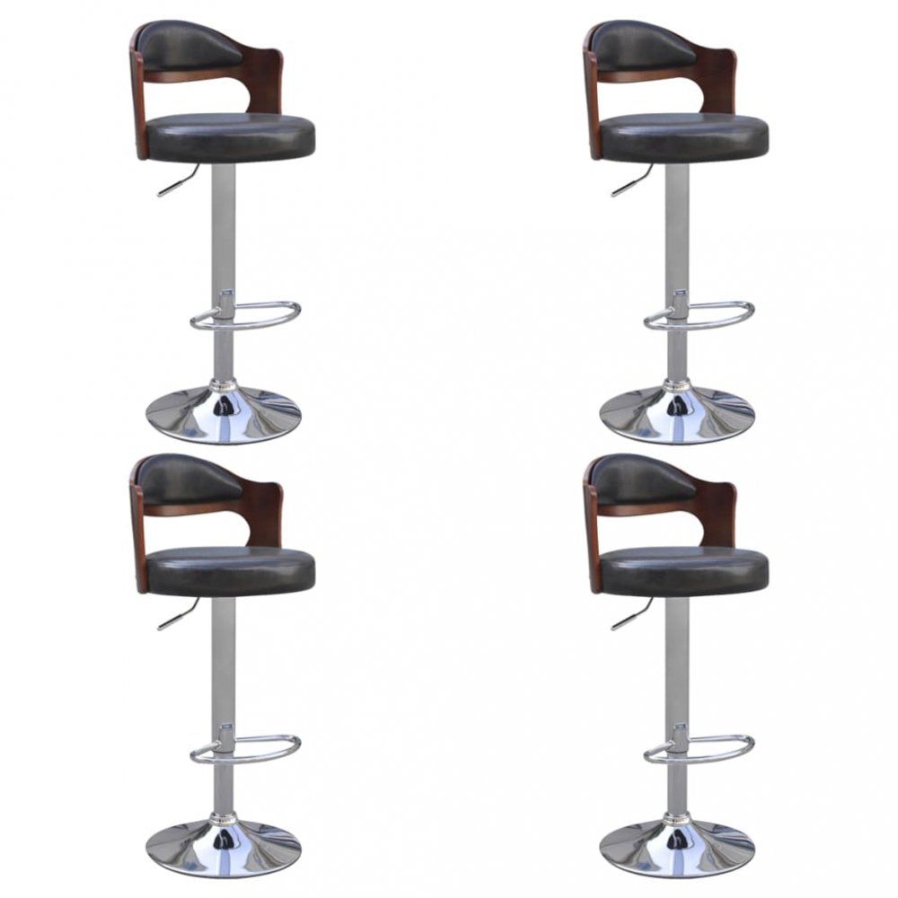 Barové židle 4 ks umělá kůže / dřevo / kov Dekorhome Černá - DEKORHOME.CZ