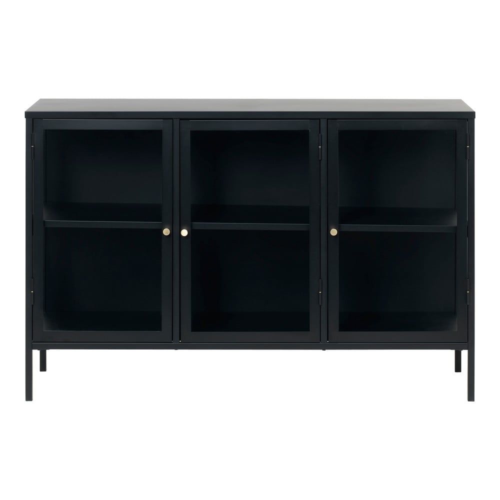 Černá kovová vitrína 132x85 cm Carmel – Unique Furniture - Bonami.cz