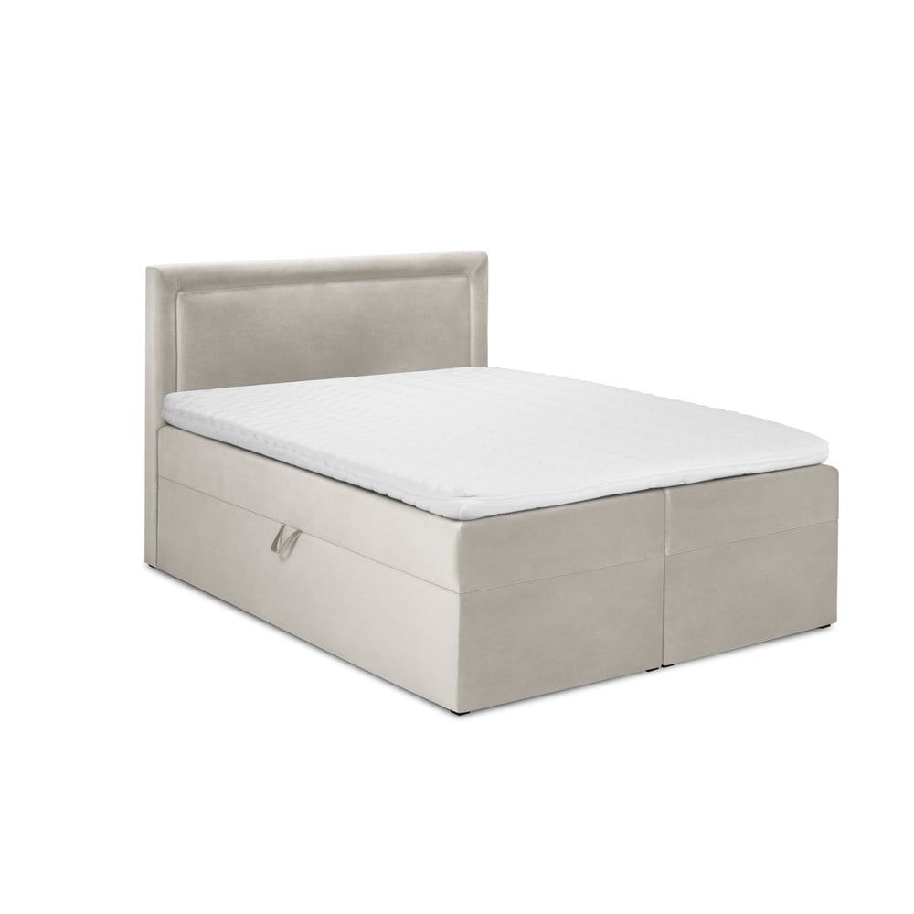 Béžová boxspring postel s úložným prostorem 180x200 cm Yucca – Mazzini Beds - Bonami.cz