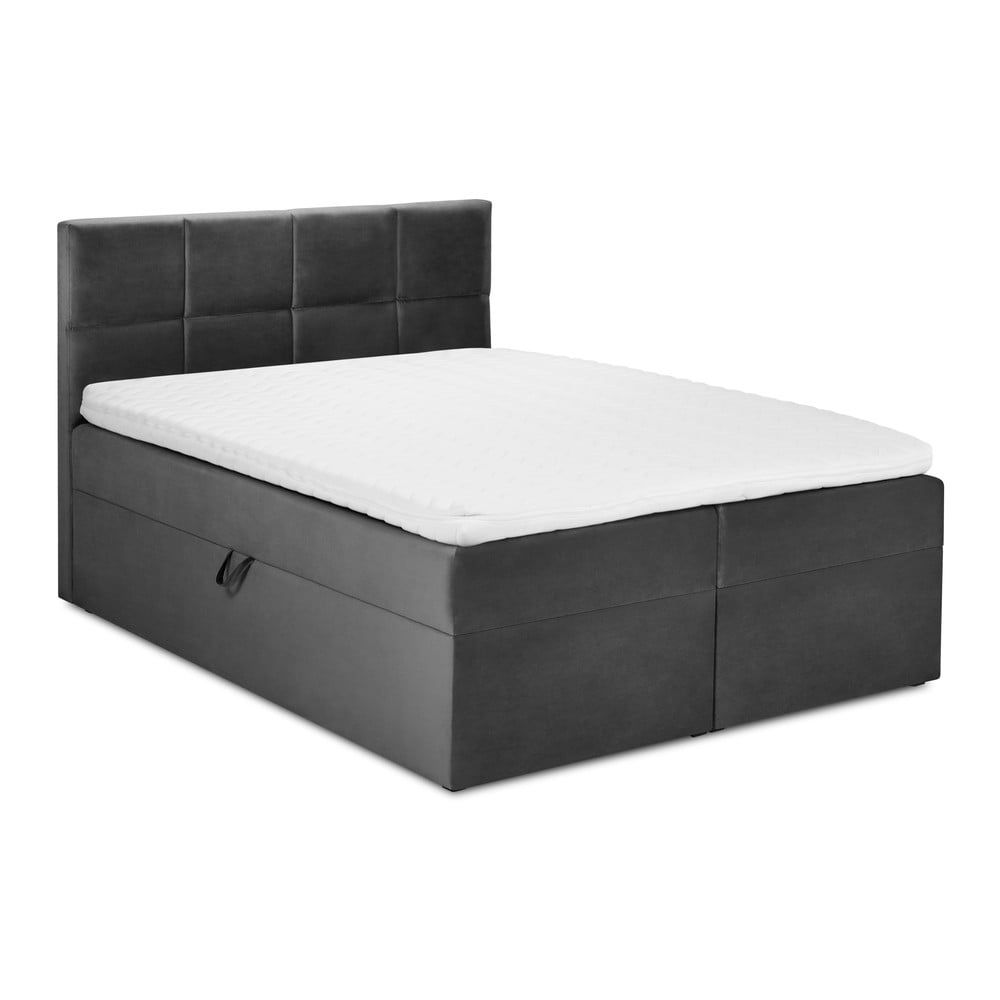 Tmavě šedá boxspring postel s úložným prostorem 200x200 cm Mimicry – Mazzini Beds - Bonami.cz