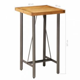 Barový stůl hnědá / černá Dekorhome 60x60x107 cm