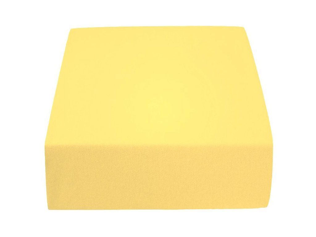 Jersey prostěradlo EXCLUSIVE žluté 160 x 200 cm - Výprodej Povlečení