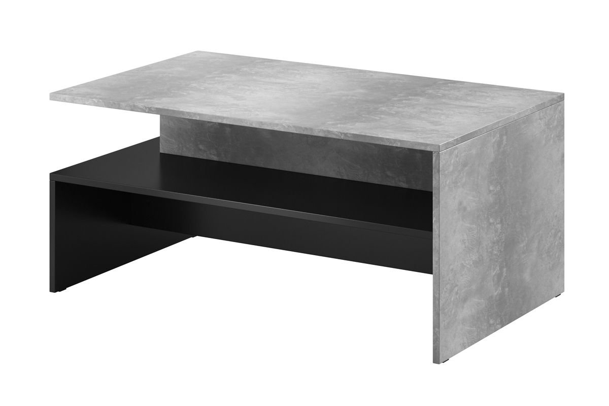Konferenční stolek Baros 99 100 cm jasný beton / Černý - Nabytek-Bogart.cz