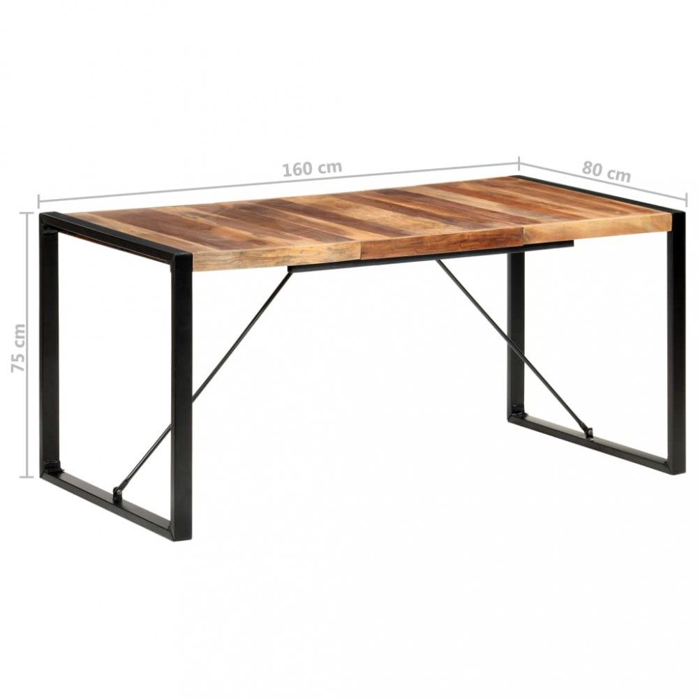 Jídelní stůl masivní dřevo / kov Dekorhome 160x80x75 cm - DEKORHOME.CZ