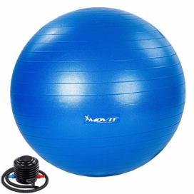 MOVIT Gymnastický míč s nožní pumpou, 65 cm, modrý