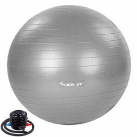 MOVIT Gymnastický míč s nožní pumpou, 65 cm, šedý