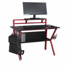Tempo Kondela PC stůl/herní stůl TABER - červená / černá