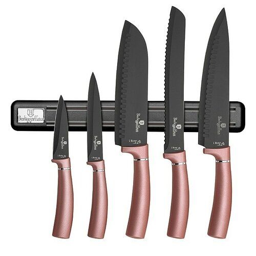 Berlinger Haus 6dílná sada nožů s magnetickou lištou I-Rose Edition - 4home.cz