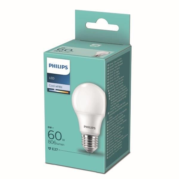 Philips 8719514257580 LED žárovka 1x8W-60W | E27 | 806lm | 4000K - bílá - Dekolamp s.r.o.