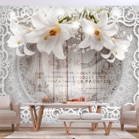 Murando DeLuxe 3D tapeta lilie na dřevě Velikost (šířka x výška): 400x280 cm