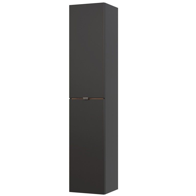 Comad Koupelnová skříňka vysoká Capri 800 2D černý mat/dub kraft zlatý - Sedime.cz
