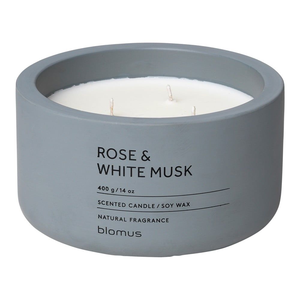 Vonná svíčka ze sojového vosku Rose & White Musk velká FRAGA BLOMUS - Bonami.cz