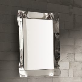 Moderní zrcadlo stříbrné zvlněné Mdum