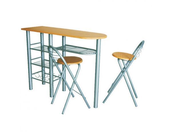 Komplet barový stůl + 2 židle BOXER, buk - FORLIVING