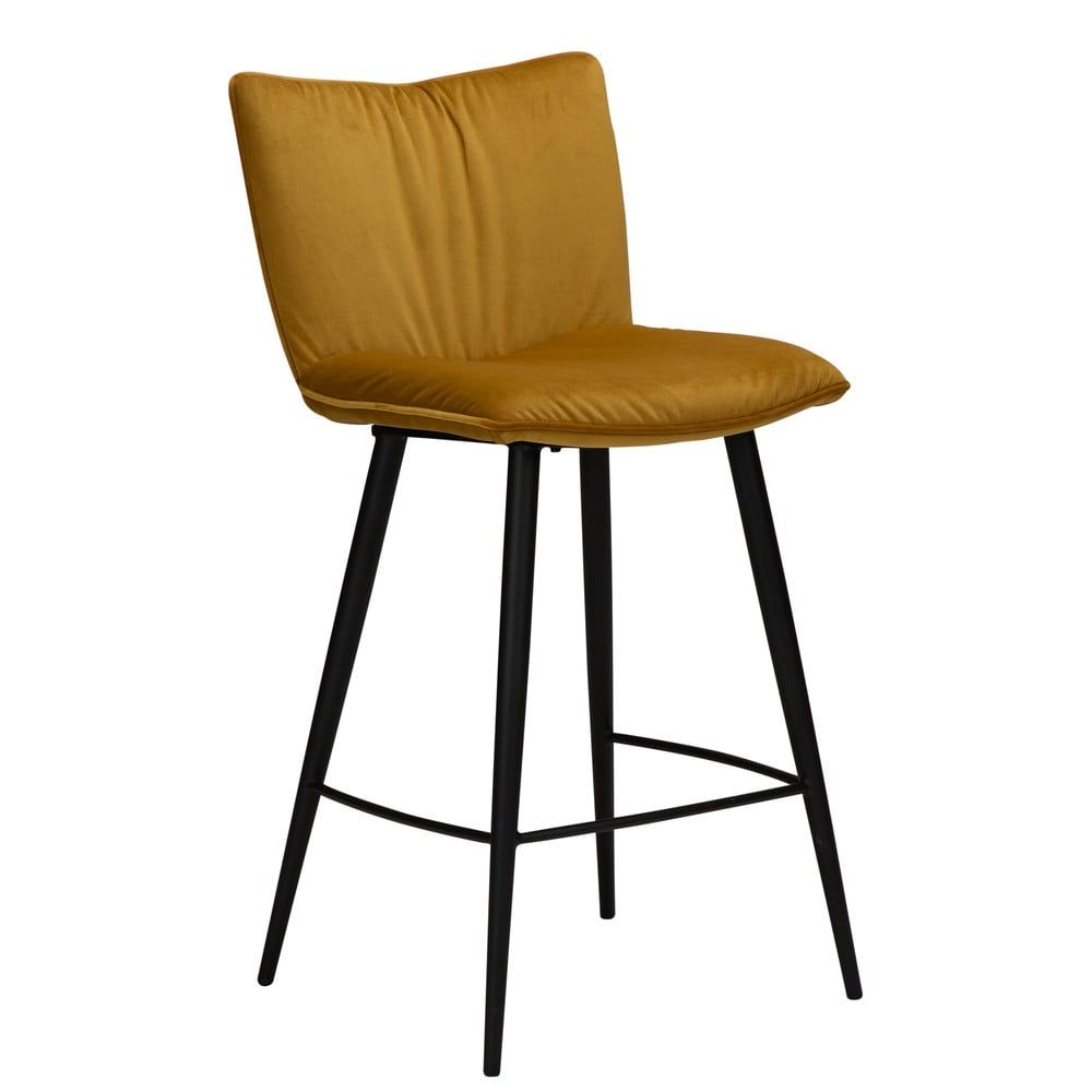 Žlutá sametová barová židle DAN-FORM Denmark Join, výška 103 cm - Bonami.cz