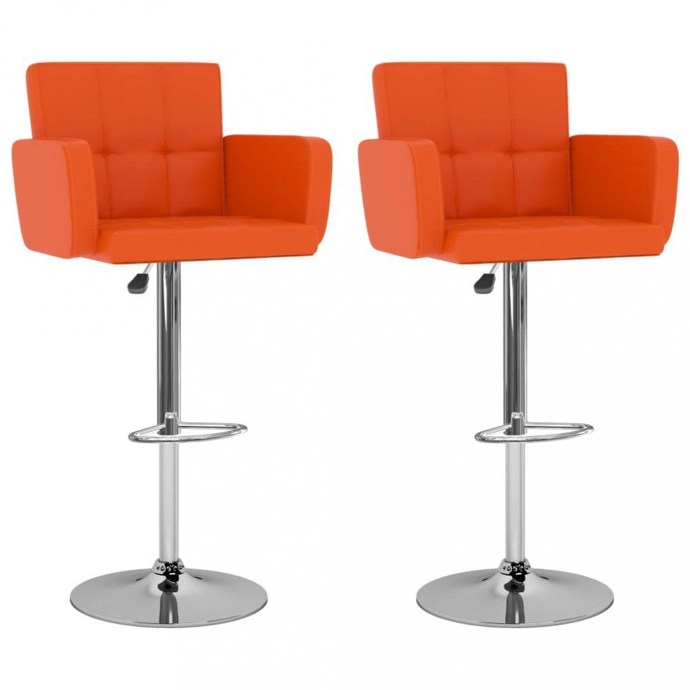 Barové židle 2 ks umělá kůže / kov Dekorhome Oranžová - DEKORHOME.CZ