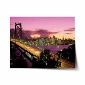 Plakát SABLIO - Rozsvícený most 60x40 cm
