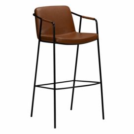 ​​​​​Dan-Form Hnědá koženková barová židle DAN-FORM Boto 77 cm