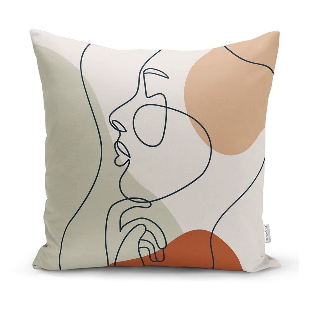 Povlak na polštář Minimalist Cushion Covers Pastel Drawing Face, 45 x 45 cm - Bonami.cz