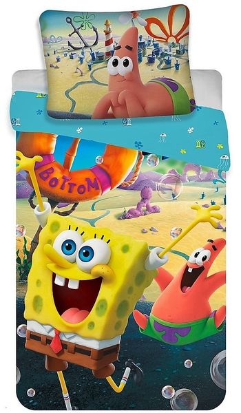 Jerry Fabrics povlečení bavlna Sponge Bob &quot;Movie&quot; 140x200+70x90 cm   - POVLECENI-OBCHOD.CZ