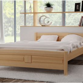 Vyvýšená postel ANGEL + sendvičová matrace MORAVIA + rošt ZDARMA, 160 x 200 cm, přírodní-lak