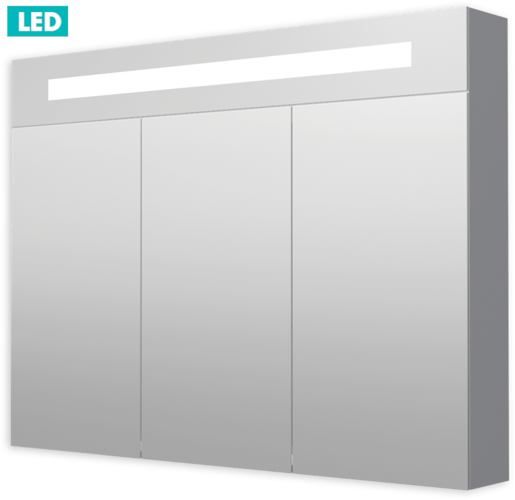 Zrcadlová skříňka s osvětlením Naturel Iluxit 100x75 cm MDF šedostříbrná GALZS100LED - Siko - koupelny - kuchyně