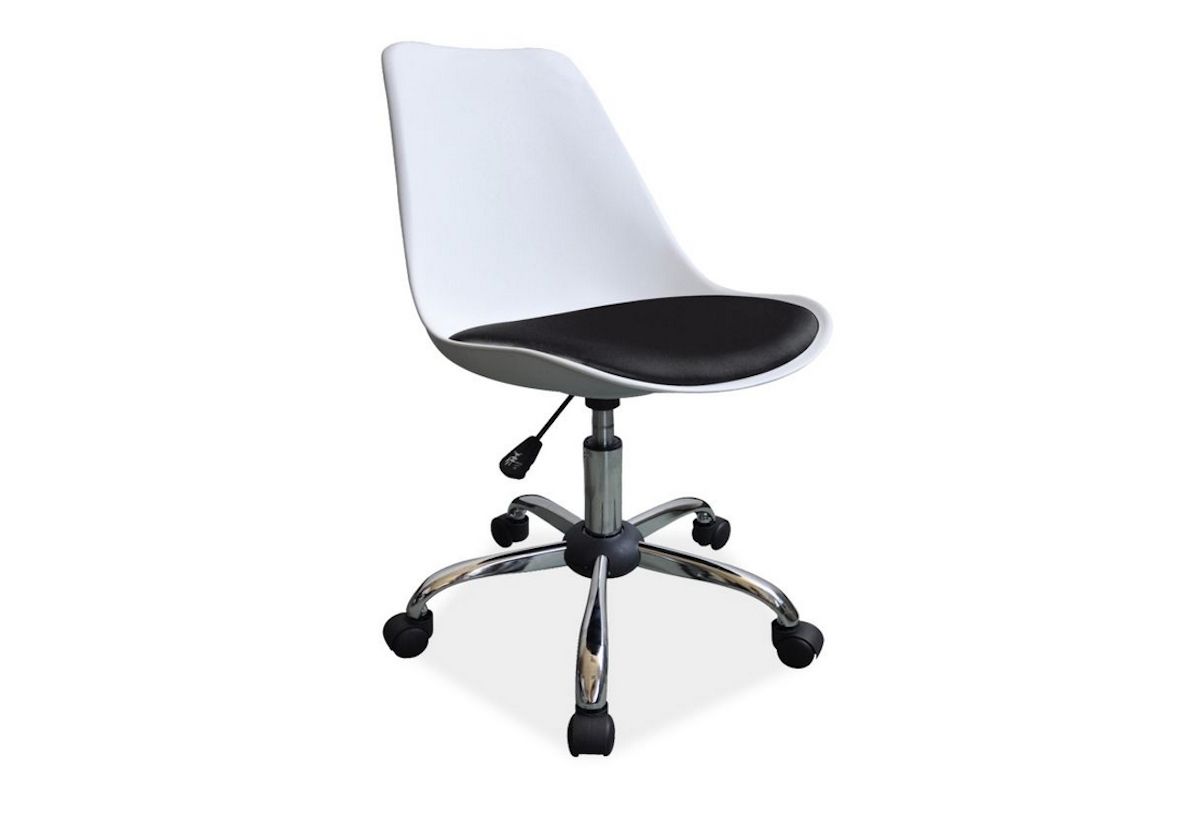 Kancelářská židle SEVEN, 79-89x47x42x42-52, bílá/černá - Expedo s.r.o.