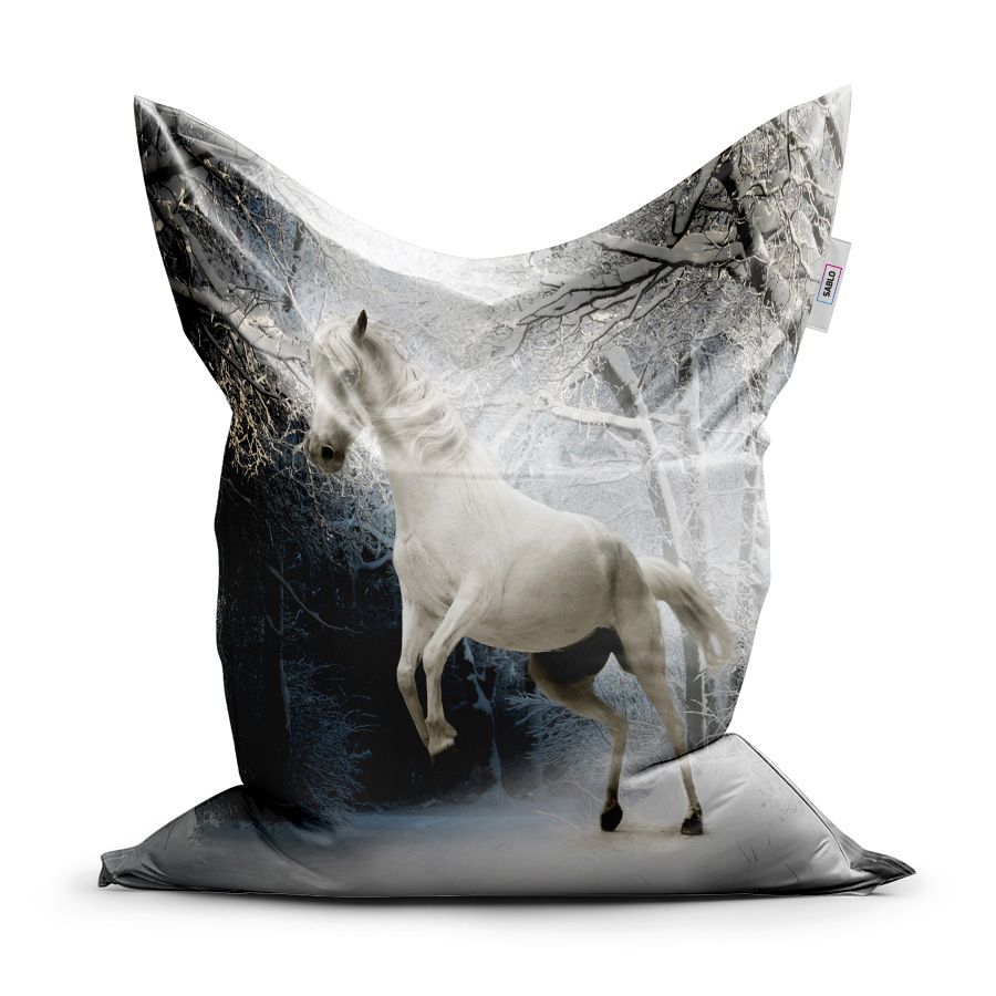 Sedací vak SABLIO - Bílý kůň 150x100 cm - E-shop Sablo s.r.o.