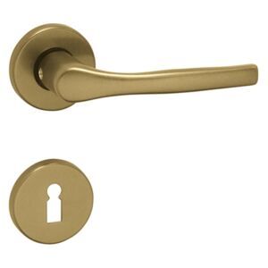 Dveřní kování MP Luxor-R (F4) - BB klika-klika otvor pro obyčejný klíč/F4/MP4 (hliník bronz) - Favi.cz