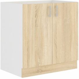 Kuchyňská skříňka dřezová AVRIL 80 ZL 2F BB, 80x82x48, bílá/sonoma
