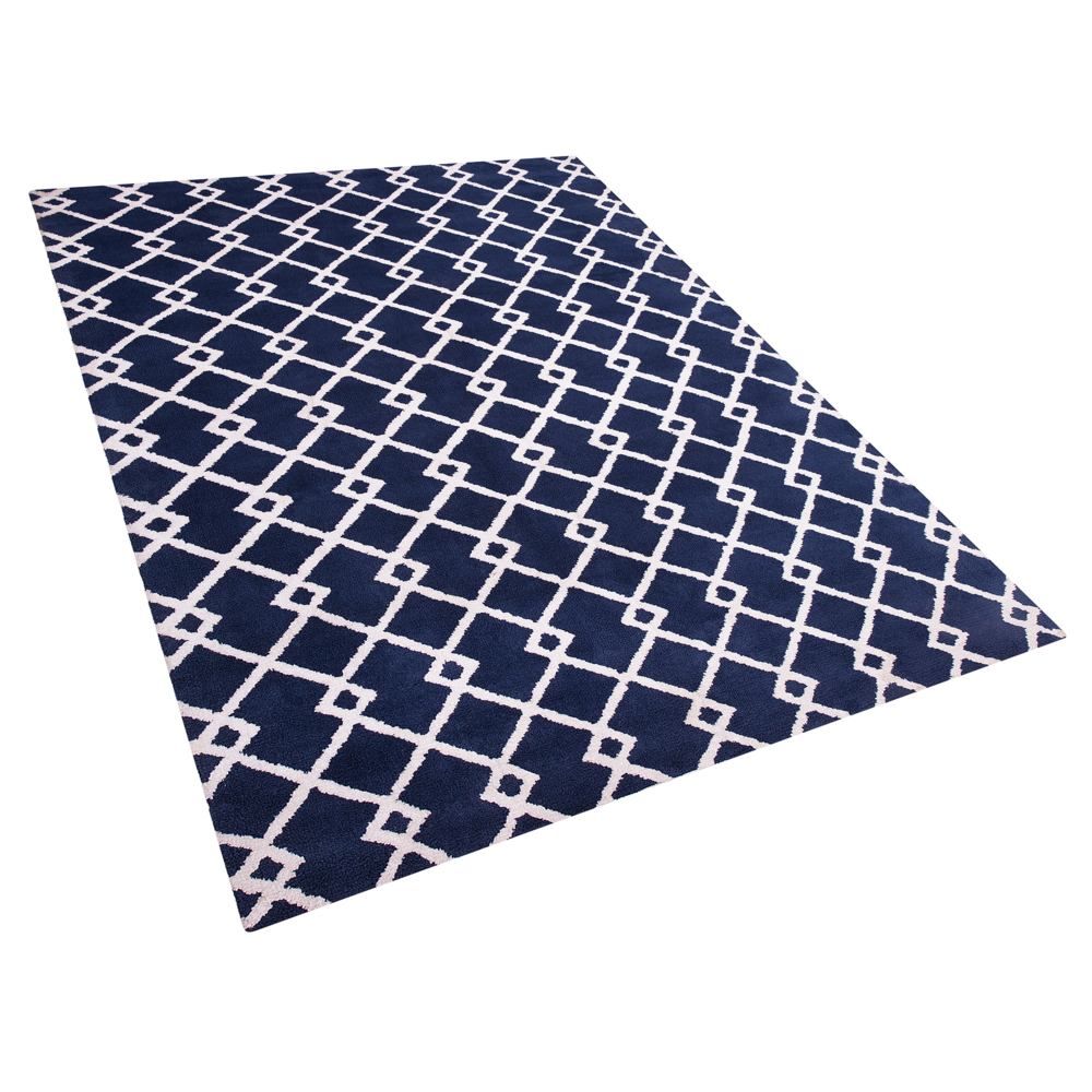 Modrý geometrický koberec 160x230 cm SERRES - Beliani.cz
