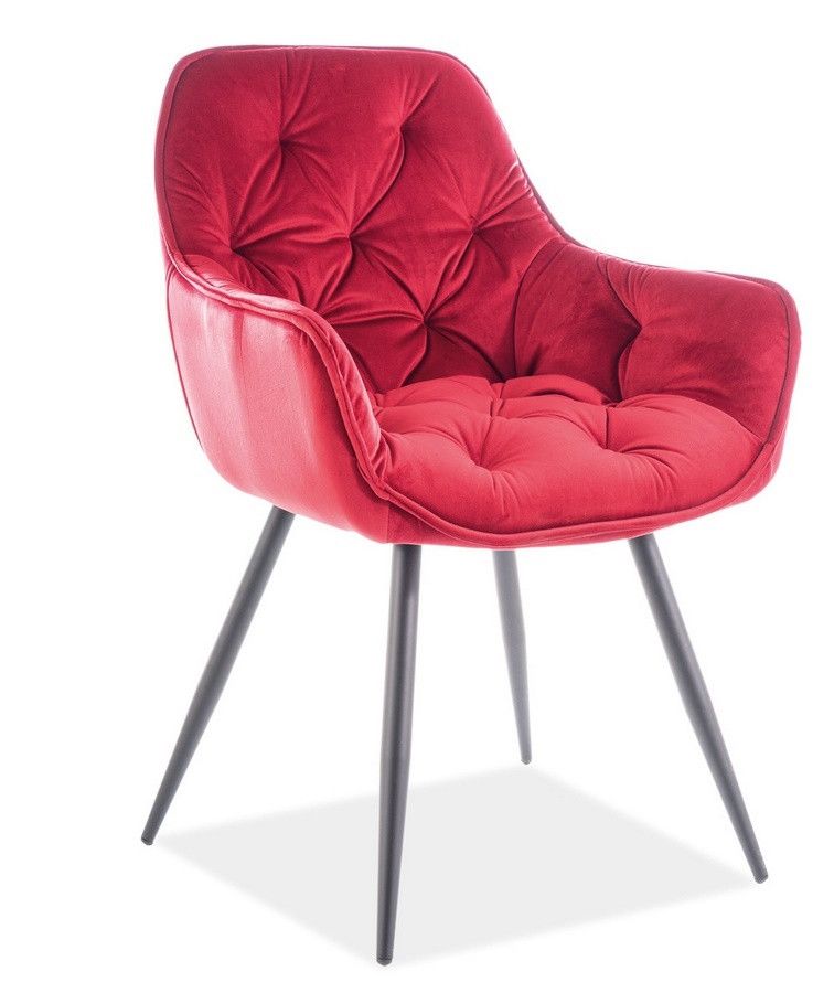 Casarredo Jídelní čalouněná židle CHERRY velvet červená bordó/černá - ATAN Nábytek