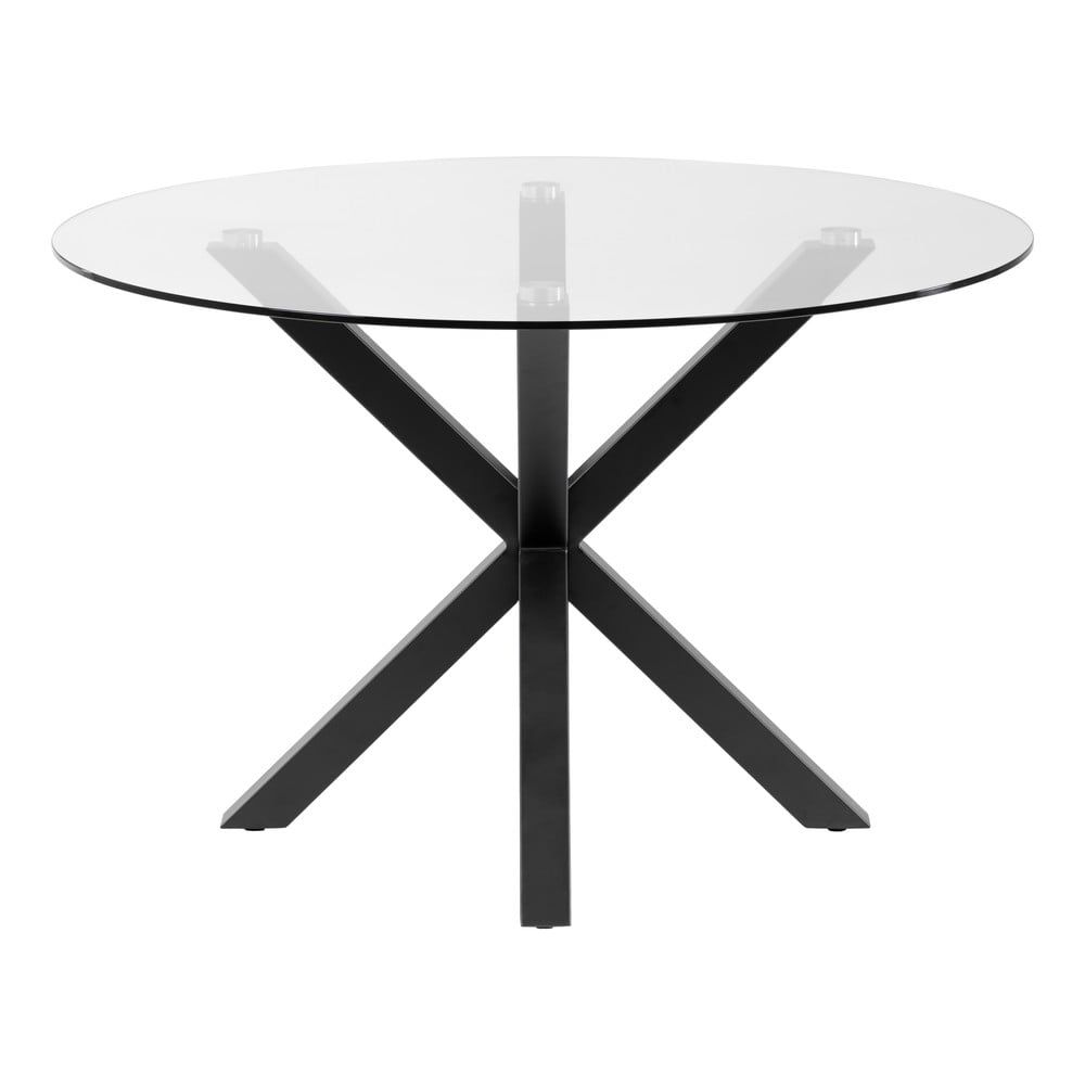 Kulatý jídelní stůl se skleněnou deskou Kave Home, ø 119 cm - Bonami.cz