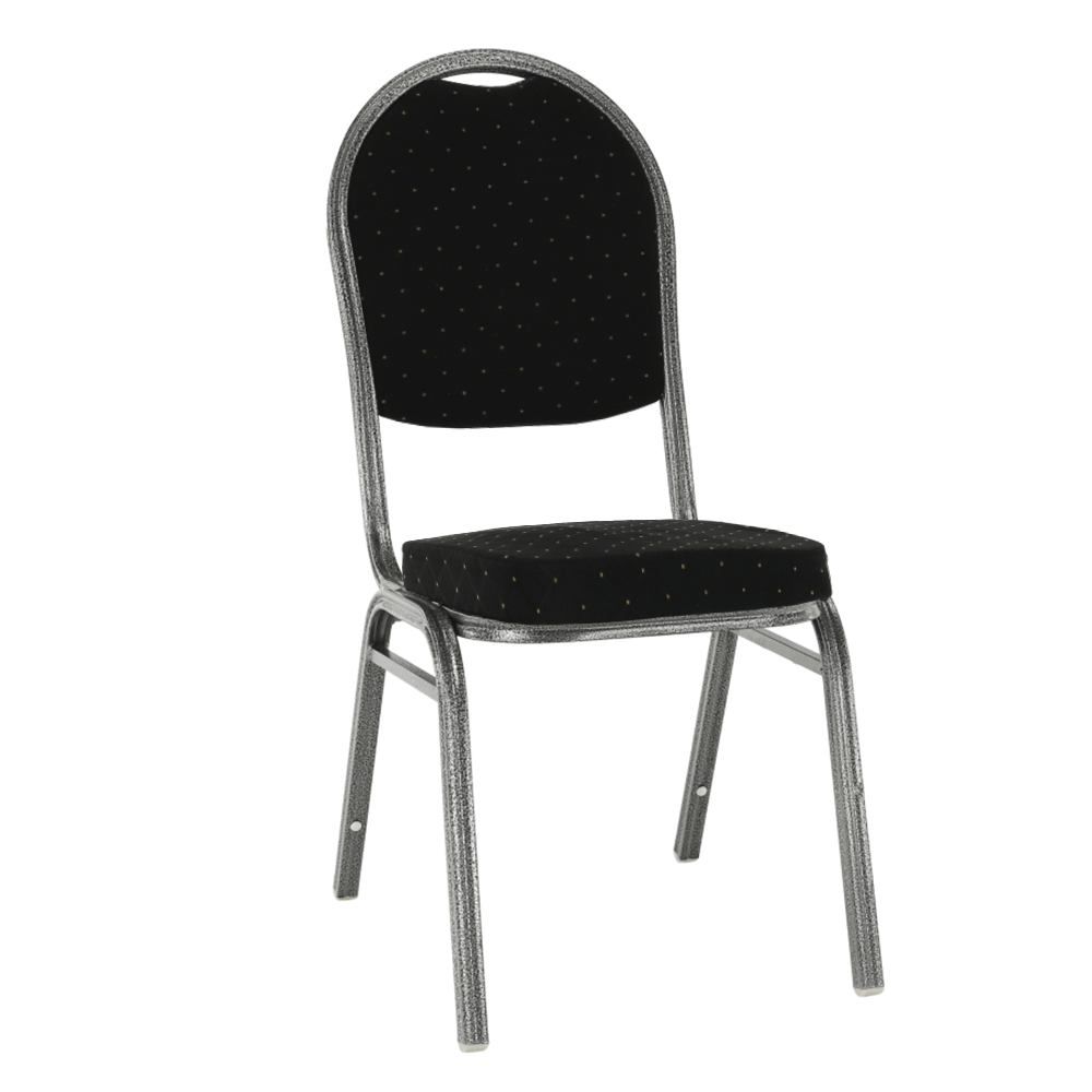  Židle, stohovatelná, látka černá / šedý rám, JEFF 3 NEW - Mobler.cz