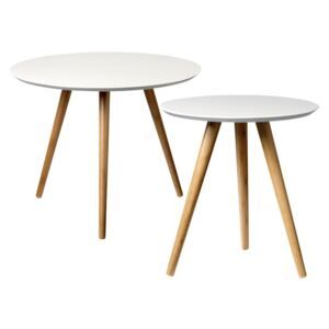 Kulatý stolek Bamboo/white Větší (kód JARO2021 na -20 %) - Favi.cz