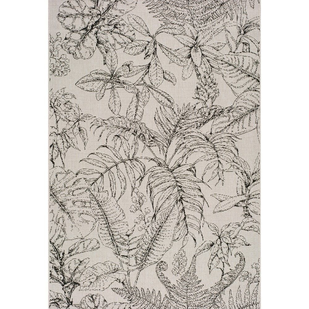 Krémový venkovní koberec Universal Tokio Leaf, 80 x 150 cm - Bonami.cz