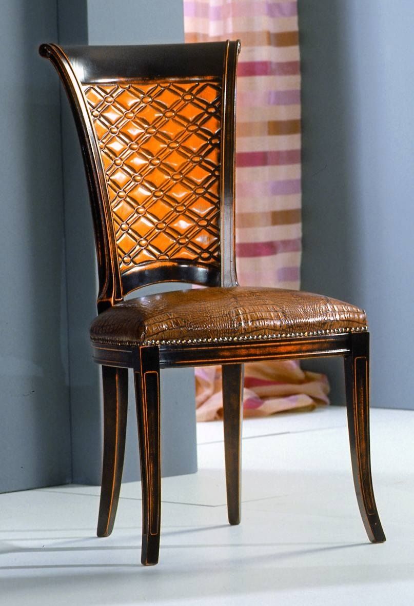 Stylová židle bez opěrek hnědá kůže zlato černý efekt 48x48x100 Mdum - M DUM.cz