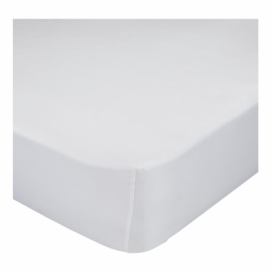 Bílé bavlněné elastické prostěradlo Happy Friday Basic, 70 x 140 cm